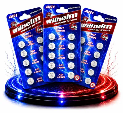 Produktbild von 30 x AG1 Wilhelm Knopfzellen Knopfbatterien Uhrenbatterien LR621 LR60 164