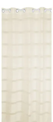Produktbild von Vorhang Ösen 140x245 cm creme halb transparent Voile Gardine mit Streifen elegant