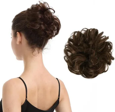 Image de BARSDAR Noir Marron Cheveux Vrais Extensions Femmes Bun Chignon