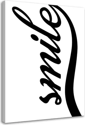 Produktbild von Leinwandbild lächeln auf weißem hintergrund 40x60 cm Feeby grau wandbild bereit zum aufhängen