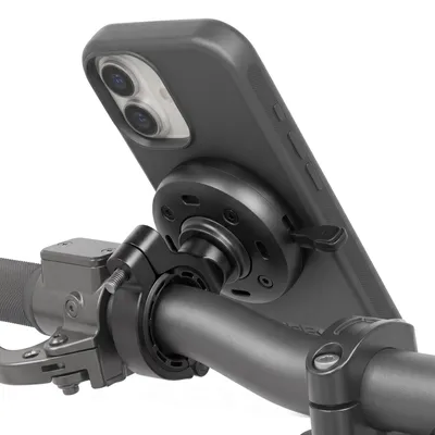 Produktbild von GRxplore, Lenkerhalterung Smartphone Fahrrad / Motorrad Magnetisch Drehbar Kompakt, Schwarz