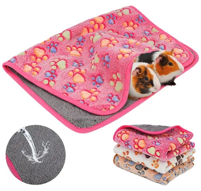 Image de Couvertures imperméables pour cobayes YUEPET, lavables, lot de 3, en polaire pour petits animaux