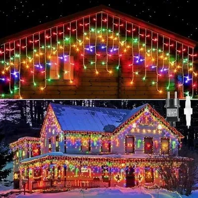 Zdjęcie produktu dla Łańcuch świetlny lodowy deszcz 800 LED 20M kurtyna na zewnątrz