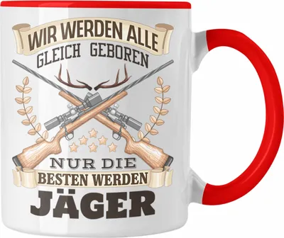 Produktbild von Trendation - Jäger Tasse Geschenk Spruch Bester Jäger Jagd (Rot)