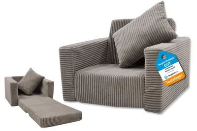 Produktbild von Zusammenklappbarer Kinderstuhl mit Kissen für Kinder (Beige)
