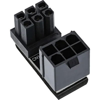 Produktbild von InLine Stromadapter intern, 180° ATX 6pol Stecker / Buchse, Schwarz, 20 mm, 15 mm, 10 g, 170 mm, 85 mm