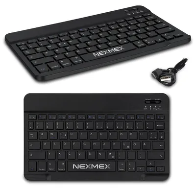 Produktbild von Wireless Bluetooth Keyboard Tastatur kabellos für Handy Tablet QWERTZ Layout