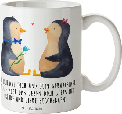 Produktbild von Mr. & Mrs. Panda Teebecher 1924 Geburtstag - Weiß - Geschenk, Kaffeetasse, Keramiktasse, Happy Birthday, Pott, Alter, Glückwunsch, Geburtstagsbotschaft, Becher, Nostalgie