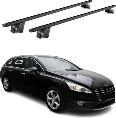 Image de Barres de toit transversales pour Peugeot 508 SW / 508 RXH 2011-2025 Noir ABE