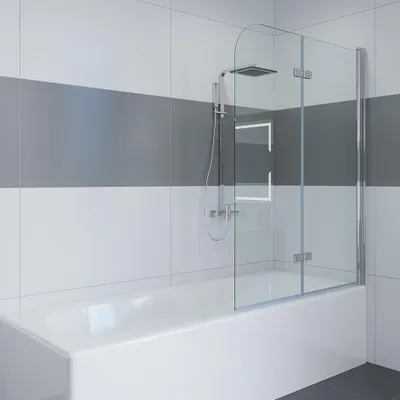 Produktbild von IMPTS Duschwand für Badewanne 120x140cm, Faltbar Duschwand 2-teilig Badewannenaufsatz Faltwand Duschtrennwand Duschabtrennung mit 6mm ESG-Glas