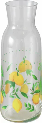 Produktbild von Karaffe PALERMO aus lackiertem Glas mit dekorativem Zitronenmotiv, 1200 ml
