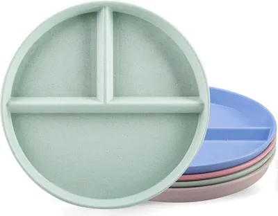 Immagine prodotto di Orrdiffi Piatto da 4 pezzi in PP 22,5 cm 3 pieghe divise Senza BPA