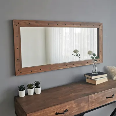 Produktbild von Skye Decor, Z11050CV- Z11050CVNOS, Nussbaumfarbe, Wandspiegel, 50x110x3 cm, 100% Kiefer Massivholz