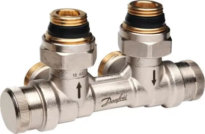 Produktbild von Danfoss Hahnblock RLV-KDV 1/2 Zoll Eckform Vorlauf links nickel 013G7872