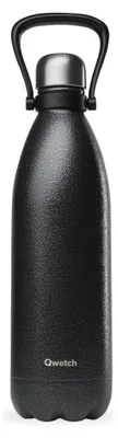 Isolierflasche aus Edelstahl, 1000 ml, schwarz