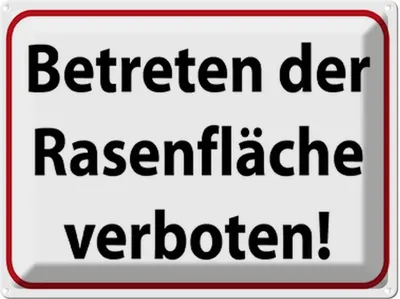 Produktbild von vianmo Blechschild 30x40 cm Betreten Rasenfläche verboten Warnschild Hinweisschild Sicherheit Vorsicht