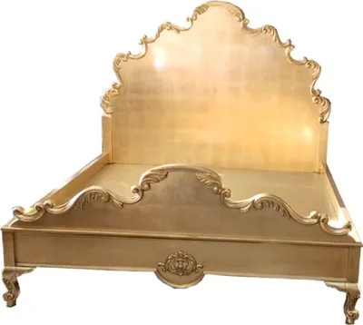 Produktbild von Casa Padrino Luxus Barock Doppelbett Gold - Prunkvolles Massivholz Bett mit Kopfteil - Schlafzimmer Möbel im Barockstil - Edel & Prunkvoll