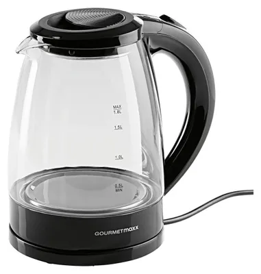 Zdjęcie produktu dla Czajnik szklany GOURMETmaxx 1,8 l 1800 W czarny
