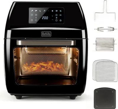 Produktbild von Black+Decker BXAFO1200E Heißluftfritteuse 12L 360° Drehspießwelle 1700W