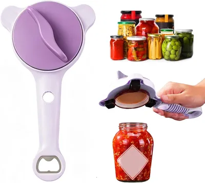 Imagen del producto de Abrebotellas multifunción 4 en 1, ajustable de 2,5 a 9 cm, para tapas de botellas y latas, diseñado para personas mayores