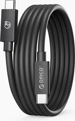 Image de Câble Orico Usb4 Thunderbolt5 80Gbps 240W Usb-C vers Usb-C 1M - Noir