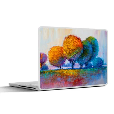 Produktbild von MuchoWow® Laptop Aufkleber Sticker Cover Malerei - Ölgemälde - Natur - Bäume 25x18 cm - Laptop-Deko