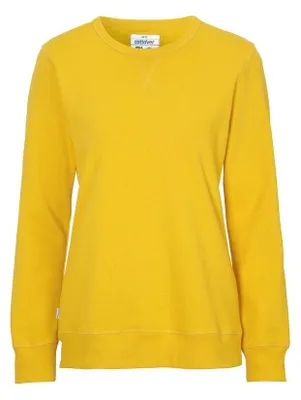 Image de Cottover - Sweatshirt pour femmes, col rond, en Coton, modèle ET283 (Taille L) (Jaune)