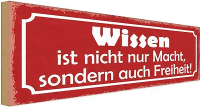 Produktbild von vianmo Holzschild 10x27 cm wissen ist nicht nur Macht Dekoration