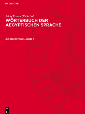 Produktbild von Wörterbuch der aegyptischen Sprache, Die Belegstellen, Band 5