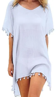 Productafbeelding van FFWTPY Strandjurk voor dames, zomerse strandponcho van chiffon, badpak-cover-up