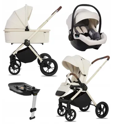 Zdjęcie produktu dla BabyLux® Wózek Dziecięcy 4w1 BOLDO Spacerówka Gondola Lekki Składany Zestaw, Fotelik Samochodowy I-Size, Baza do Auta, 4 Pozycje Oparcia, Akcesoria