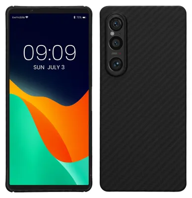 Produktbild von kalibri Schutzhülle kompatibel mit Sony Xperia 1 VI - Hülle Aramid - Handy Cover Case Handyhülle Schwarz matt