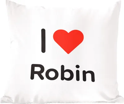 Produktbild von MuchoWow® Zierkissen Sofakissen Wohnzimmer Dekokissen 40x40 cm Ich liebe - Robin - Girl - Foto Kissen - Schlafzimmer Dekoration