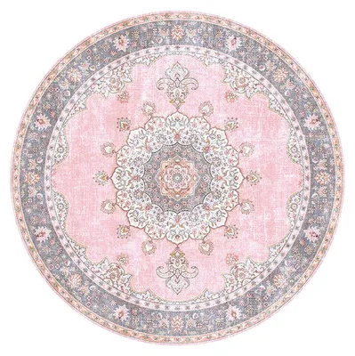 Zdjęcie produktu dla Dywan okrągły vintage - Lily Medallion Różowy