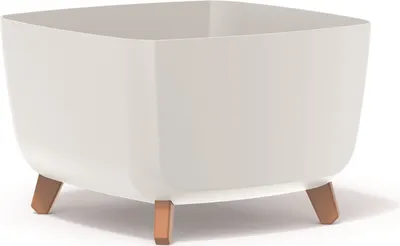 Produktbild von Prosperplast Gracia Square Blumentopf mit abnehmbaren Beinen inkl. Einsatz für Innen- und Außenbereich Pflanzgefäß Quadratisch Kunststoff UV-beständig 39x39x27cm