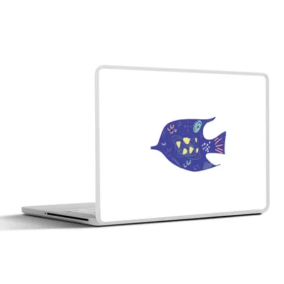 Produktbild von MuchoWow® Laptop Aufkleber Sticker Cover Fisch - Lila - Pastell 32.5x23.5 cm - Sticker für Laptop - Selbstklebend