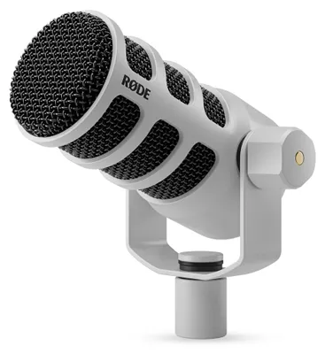 Productafbeelding van Dynamische Broadcast-microfoon met XLR- en USB-connectiviteit voor podcasting en streaming (wit)