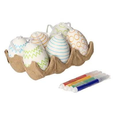 Image de Œufs de Pâques à colorier avec des marqueurs, 6pcs.