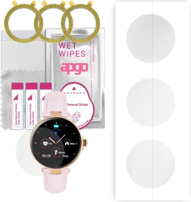 Produktbild von apgo 3 Stück Schutzfolie, klar, kompatibel mit Watchmark Fashionwatch WR6 Smartwatch, Hydrogel Displayschutzfolie mit Positionierhilfe, Displayfolie, robust und kratzfest
