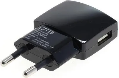 Obrázok produktu pre Napájací zdroj / nabíjací adaptér USB, 1A, 1x USB, plochý dizajn, čierny