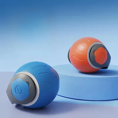 Produktbild von 2er USB-Katzenspielzeug Elektrisches Ball,Katzen und Hunde,Mehrere Betriebsmodi ,360° rollender intelligenter Ball für Orange und Blau