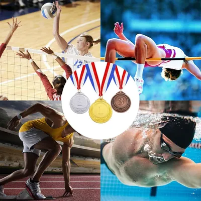 Produktbild von Medaillen Gold Silber Bronze Zinklegering Gewinnpreise Kindersport - Set von 3
