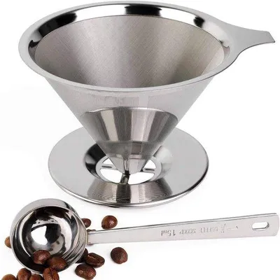 Produktbild von Kaffee-Filter, Edelstahl, papierlos, wiederverwendbar, Ein-Tassen-Kaffeemaschine