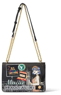 Immagine prodotto di Borsa a tracolla Braccialini da donna, multicolore, con chiusura magnetica e catena dorata