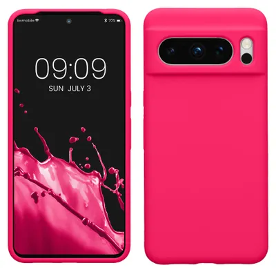 Produktbild von kwmobile Handyhülle für Google Pixel 8 Pro Hülle, für Pixel 8 Pro Case - Hülle Silikon - kabelloses Laden - Neon Pink