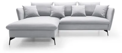 Produktbild von Masseno Ecksofa FERRO mit Schlaffunktion L-Form, Sofa mit Bettkasten, Wohnzimmersofa, Couch, Soffa, Bettsofa, Couchgarnitur- Grau, MONOLITH 84