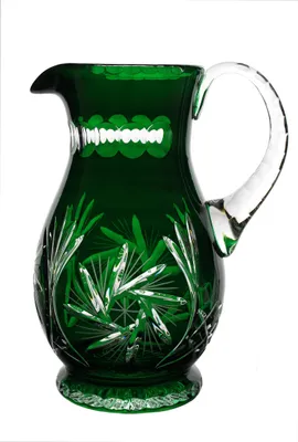 Produktbild von Krug Schleuderstern 25 cm, grün, aus Bleikristall