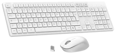 Obrázek produktu pro Bezdrátová klávesnice a myš, ergonomický design, tichý provoz, plná velikost, USB, 2,4 GHz