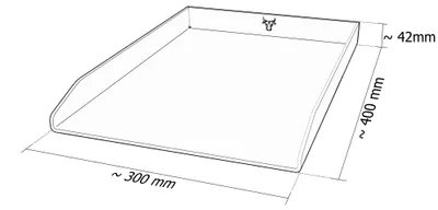 Produktbild von Edelstahl Plancha Grillplatte Universal passend für Rösle, Weber Gasgrills uvm, Größe:30x40cm Bulle