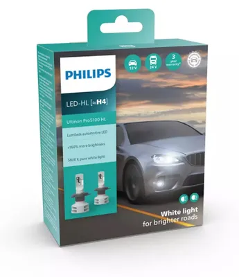 Produktbild von Philips H4 12V/24V P43t-38 Ultinon Pro5100 HL LED 5800K NOECE 2 Stück PH 11342U5100X2